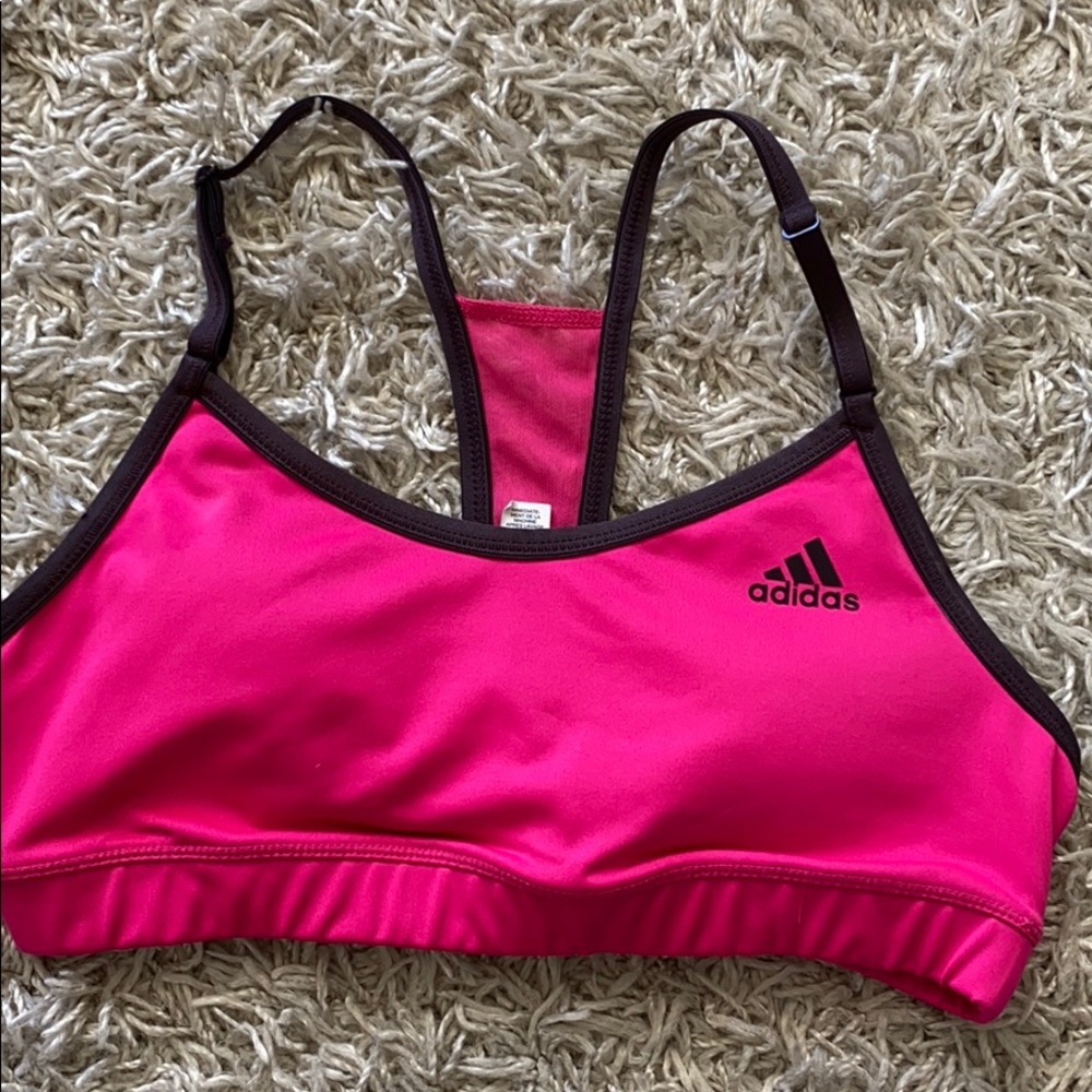 Adidas adjustable strap pink sports bra